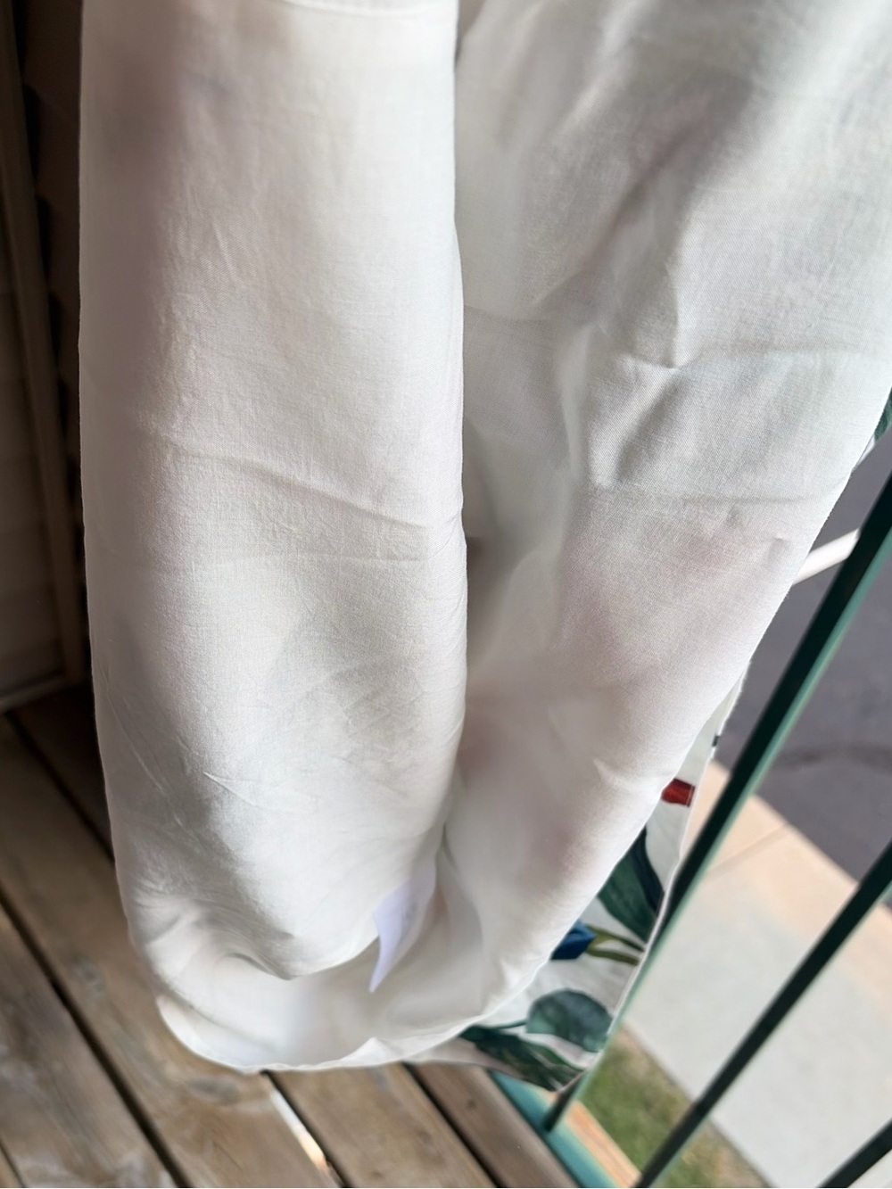 🆕🌿🦜FARM Rio OffWhite Midnight Macaw Fiesta Linen Puff Sleeve Midi Dress XS Party - Picture 14 of 17